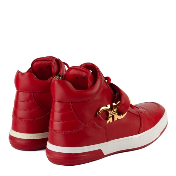Salvatore Ferragamo Nayon Red Leather Sneakers - Picture 3 of 3
